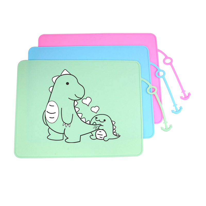 Silicona Placemat dibujos animados niños jardín de infantes estudiantes de primaria mesa plegable estera antideslizante impermeable a prueba de aceite estera de aislamiento