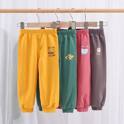 Cotton children's pants for girls and boys, spring and autumn long pants for boys and babies, casual pants for girls and babies, leggings