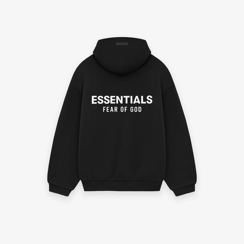 Fog Essentials Season 8 Multi-Line High Street Loose Sweatshirt with Flocking Print on the Back and Terry Hood