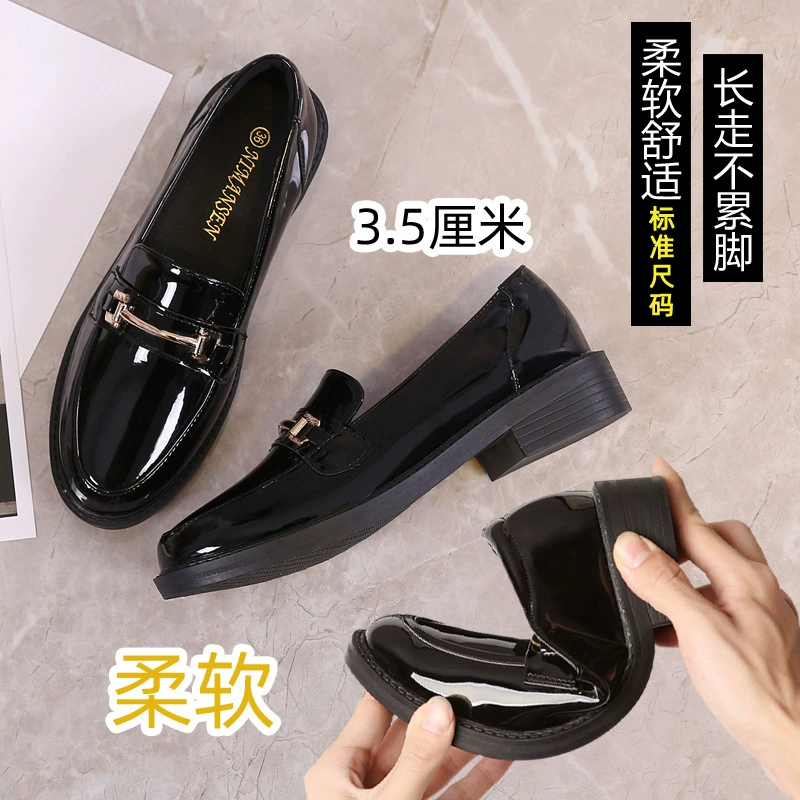 Женские кожаные лоферы в британском стиле из натуральной кожи, весна-осень 2025, модные черные балетки, туфли-бини