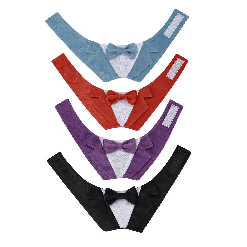 TANPOPO transfronterizo nueva moda guapo toallas toallas de mascota triángulo velcro toallas de saliva para perros bufandas