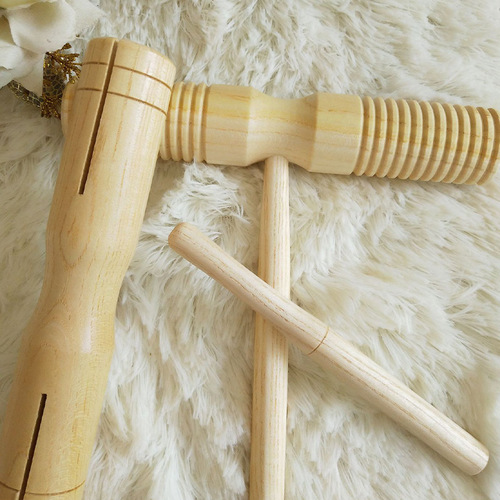 Threaded double ring kindergarten teaching aids children's music early education musical instruments Orff wooden double ring toys wholesale