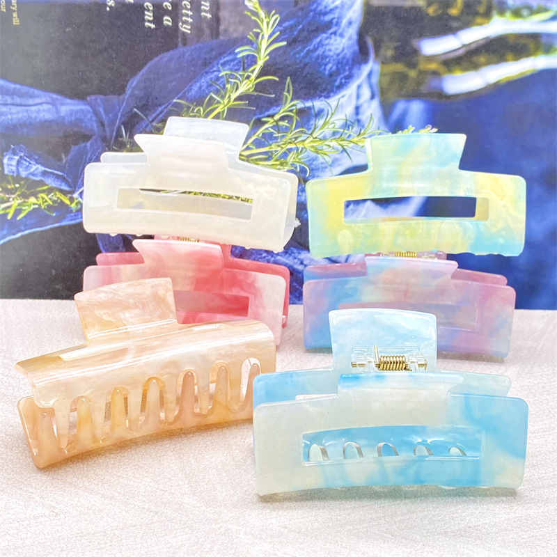 Horquilla de ácido acético de alta calidad para mujer, medio atado en la parte posterior de la cabeza, clip de agarre pequeño, horquilla de temperamento retro, clip de tiburón pequeño, tocado