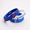 Philadelphia 76ers No. 3 Iverson signs the laid -up white bracelet 3 installed blue -adjustable silicon glue wristband three -piece