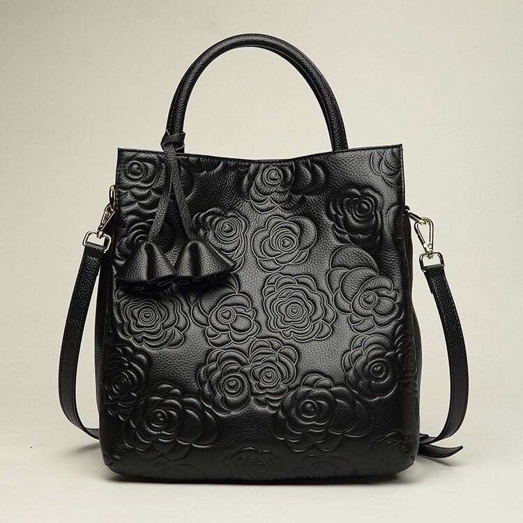 Genuine Leather Women's Bag, Authentic Cowhide Bag, 2026 New Model, Camellia Handbag, Fashionable Large Bag, Shoulder Crossbody Bag Genuine Leather Women's Bag, Authentic Cowhide Bag, 2026 New Model, Camellia Handbag, Fashionable Large Bag, Shoulder Crossbody Bag