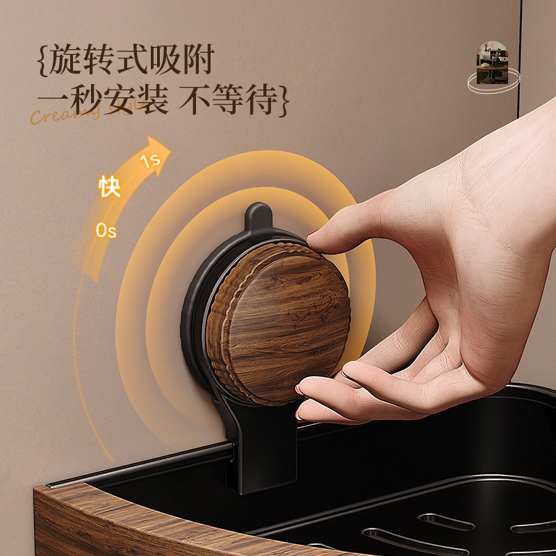 吸盤パンチフリーバスルームバスルーム三角形収納ラック壁掛けトイレ洗面台収納ラック|undefined