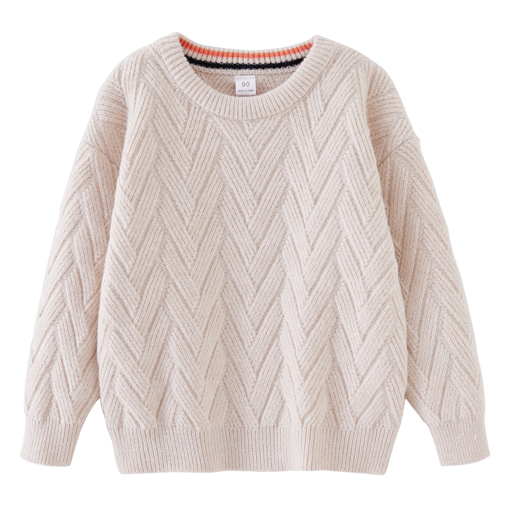 2023 Otoño e Invierno engrosado suéter de niños y niñas jersey de lana superior suéter de fondo de los niños entrega de una sola pieza
