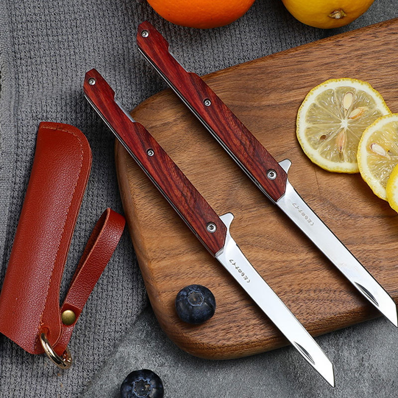 Cuchillo de acero de Damasco cuchillo de fruta portátil cuchillo de fruta portátil cuchillo afilado al aire libre de alta dureza Yangjiang