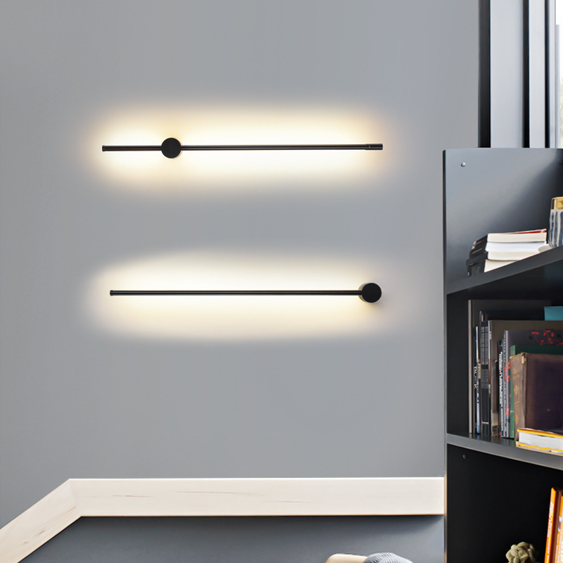 En stock al por mayor moderno minimalista decoración de la pared de fondo modelo de habitación lámparas de Hotel De noche negro LED lámpara de pared