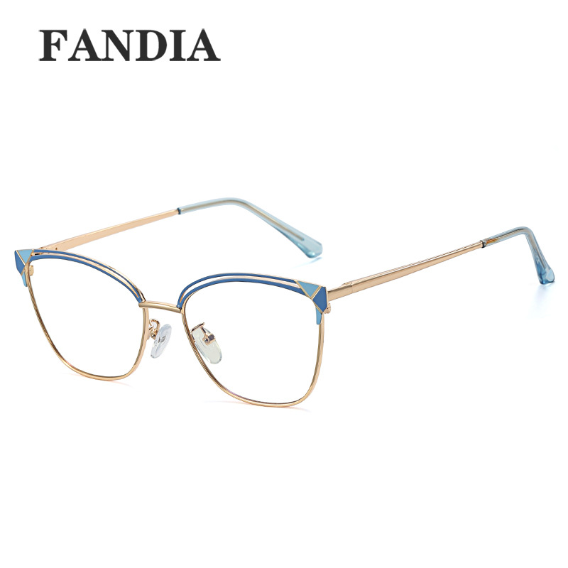 95780 de comercio exterior nueva moda gafas marco Primavera pies metal anti-azul luz europea y americana gafas para las mujeres