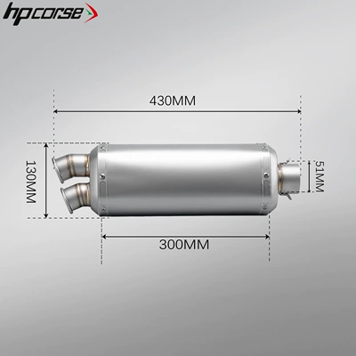 pipe, street/off-road, diamond-shaped dual outlet: Motorcycle exhaust pipe