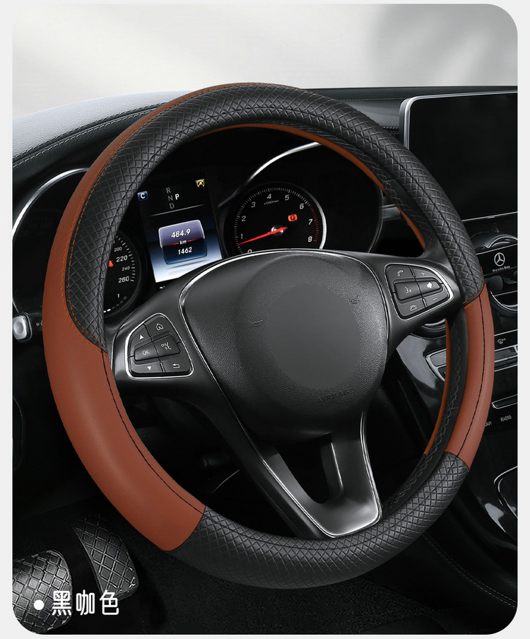 Factory direct sales of the new two-line steering wheel cover four seasons GM handle cover non-slip breathable sweat-absorbent handle cover cross-border