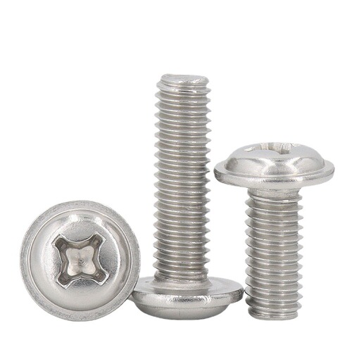 PWM cross round head nickel plated machine screw pan head with pad precision small screw 1.4M1.7M2M3M4M6