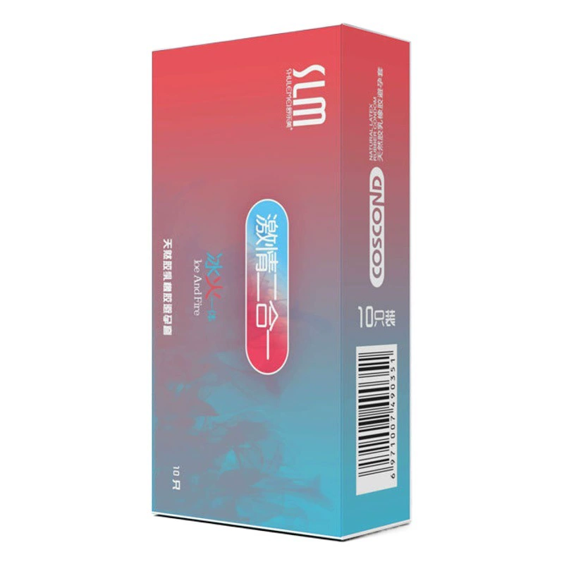Shu Lemei Ice Fire One Passion Два-в-одном презерватив 10 комплектов Гиалуроновая кислота G-Point Безопасность нити с крупными частицами