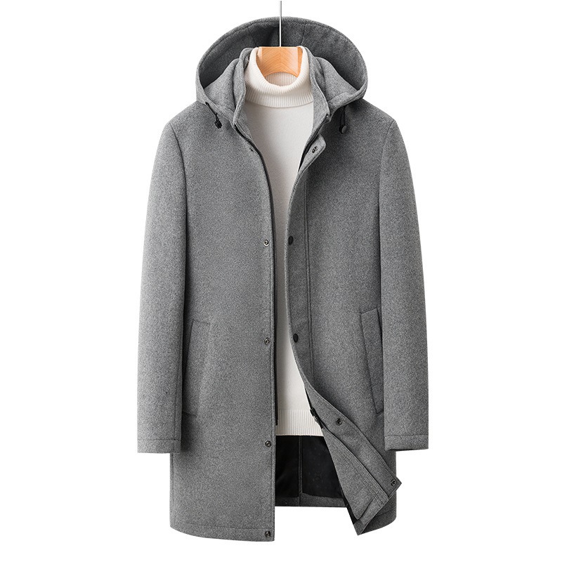 Brand winter fashionable woolen coat with hood