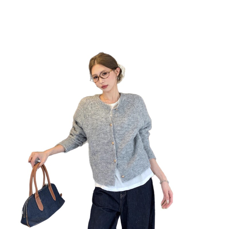 韩系女装上衣外穿洋气长袖毛衣女秋季针织开衫宽松慵懒风秋装外套|undefined