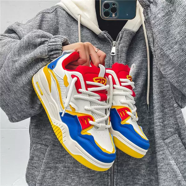2025 Spring New Cross-Border Fashion Trend Sneakers Retro Casual Shoes Sports Sneakers Bread Shoes Breathable Sneakers