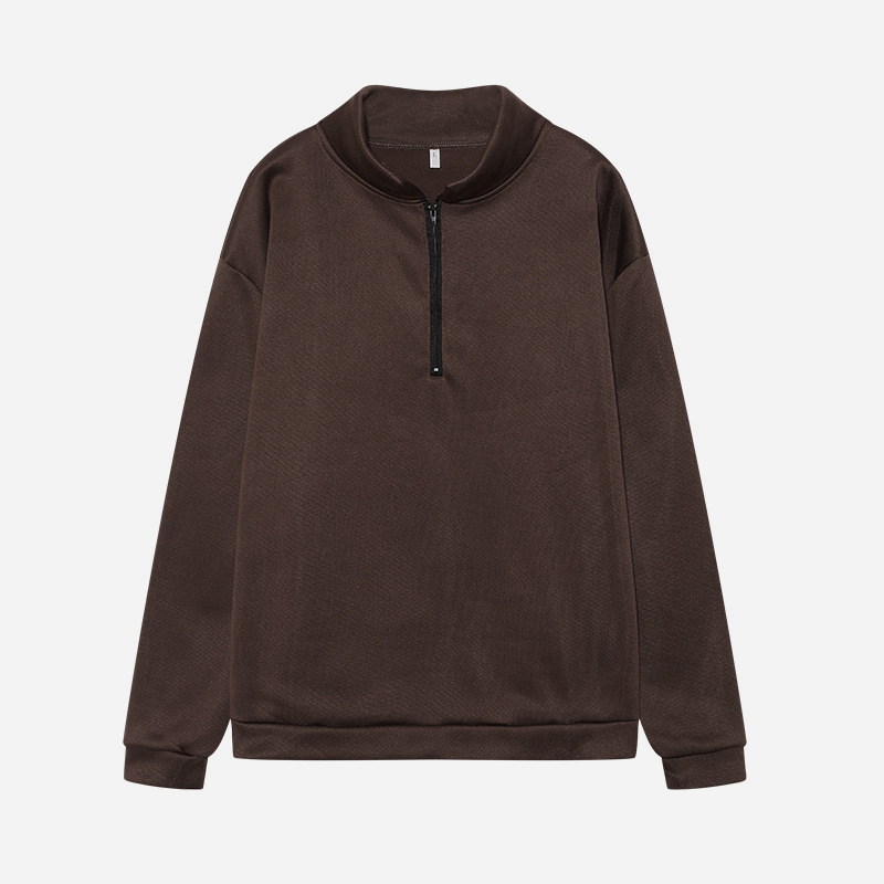 2023 Otoño e Invierno Nueva ropa de mujer europea y americana Amazon casual Top media cremallera pullover manga larga sudadera suéter mujeres