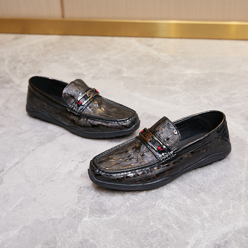 Nuovo set di scarpe comode da uomo in pelle con stampa alla moda, tendenza casual_voghion.com