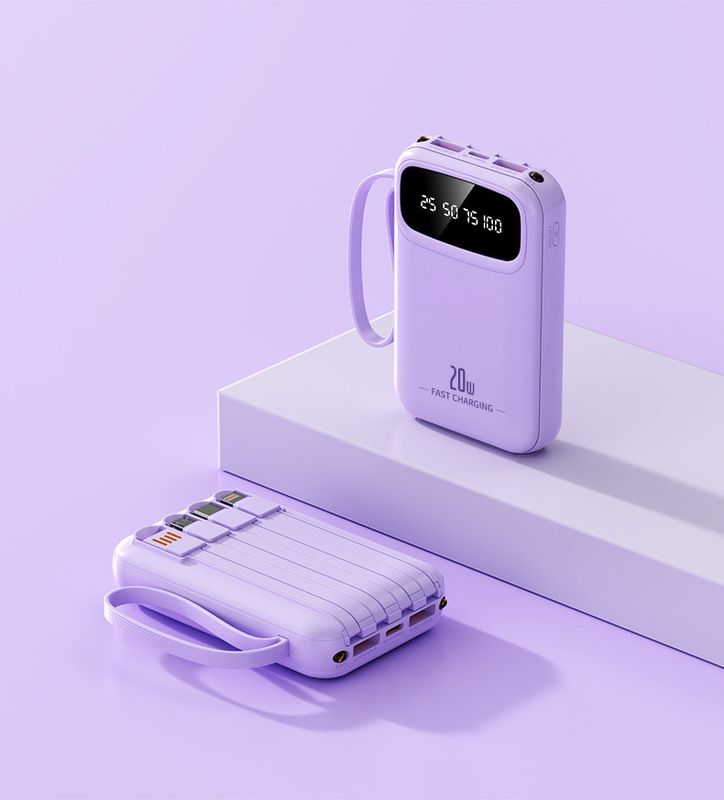 2025 新しいパワーバンク超大容量 20000 mAh 超薄型コンパクトポータブルミニパワーバンク内蔵ケーブル付き|undefined