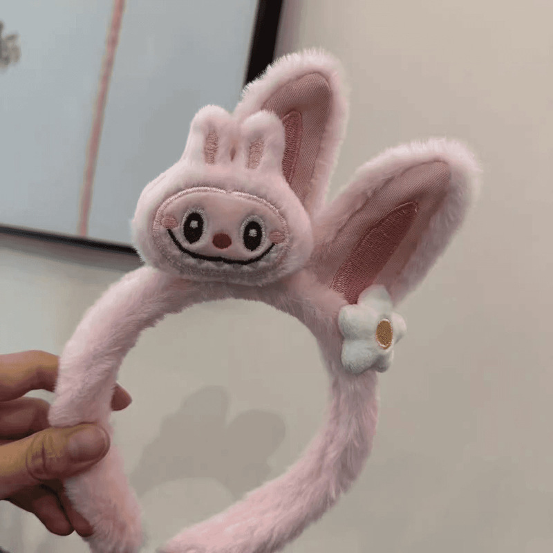クリエイティブラブブ耳ぬいぐるみヘッドバンドヘアアクセサリーかわいい漫画ラブ洗顔ヘアピンプリンセススタイル|undefined
