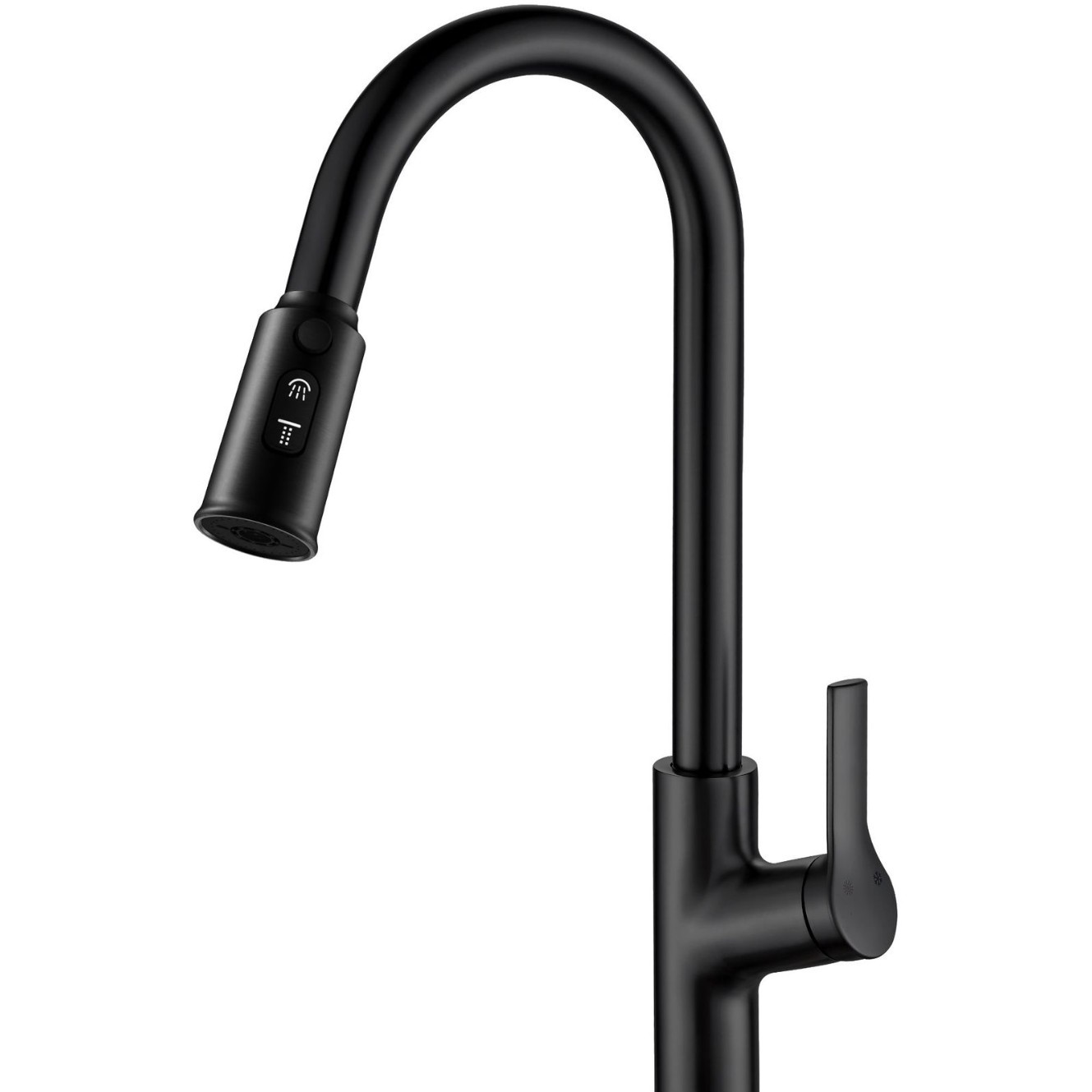 Grifo de cocina color gris plomo con agua fría y caliente extraíble para lavabo, grifo retráctil con pistola de pulverización negra totalmente de cobre.