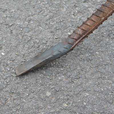 木工撬棍螺纹钢拆模撬杠手工锻打7字形撬棒|ms