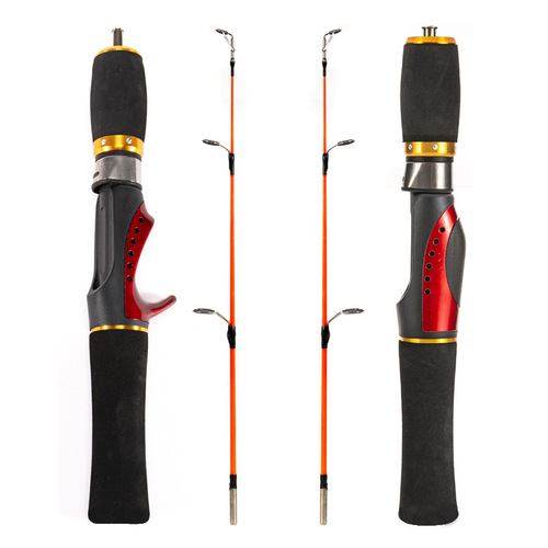 Cross-border 52cm gun handle shrimp rod two-section fiberglass fishing rod ultra-short lotus joint crab rod wholesale