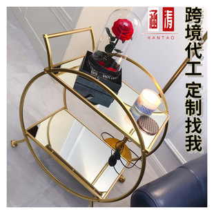 Cross-Border Manufacturer Trolley, Home Mobile Dining Cart, Multi-Functional Hotel Trolley, Iron Four-Wheeler Storage