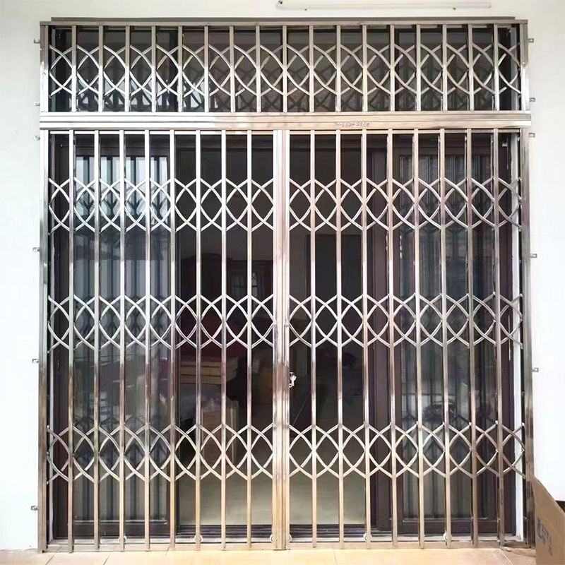 佛山厂家不锈钢拉闸门防盗网阳台防护栏伸缩叠门推拉通风入户门