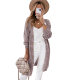 Shiying cross-border foreign trade new single-breasted women's coat casual twist mid-length knitted cardigan sweater for women