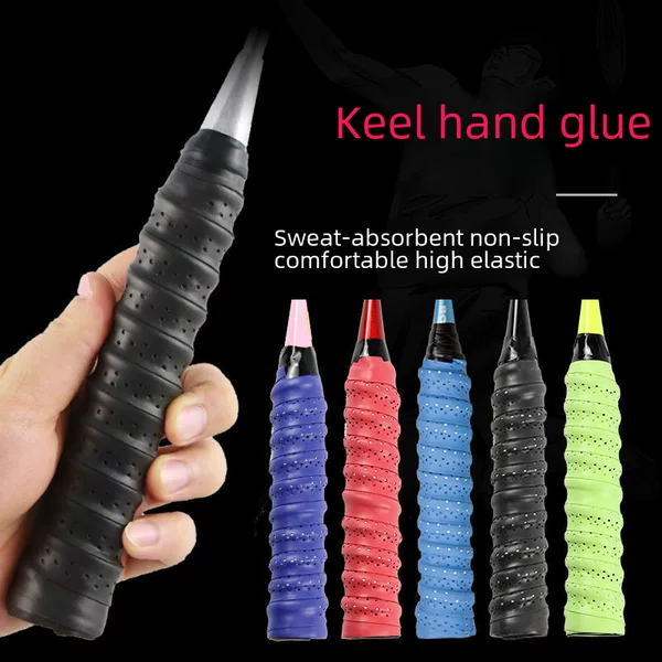Badminton Racket Glue Wear-Resistant Keel Perforated Breathable Sweat-Absorbent Belt Tennis Racket Slingshot Fishing Rod Handle Wrapped Strap