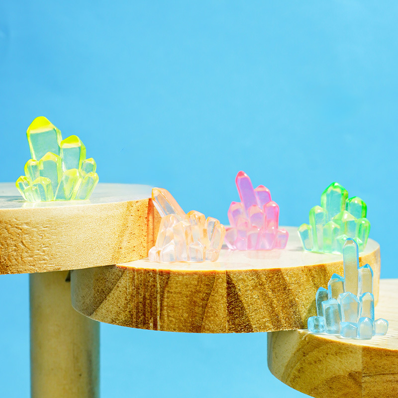 Cristal luminoso resina tridimensional paisaje en miniatura pecera pequeña decoración decoración vista escritorio de bricolaje creativo coche muebles para el hogar