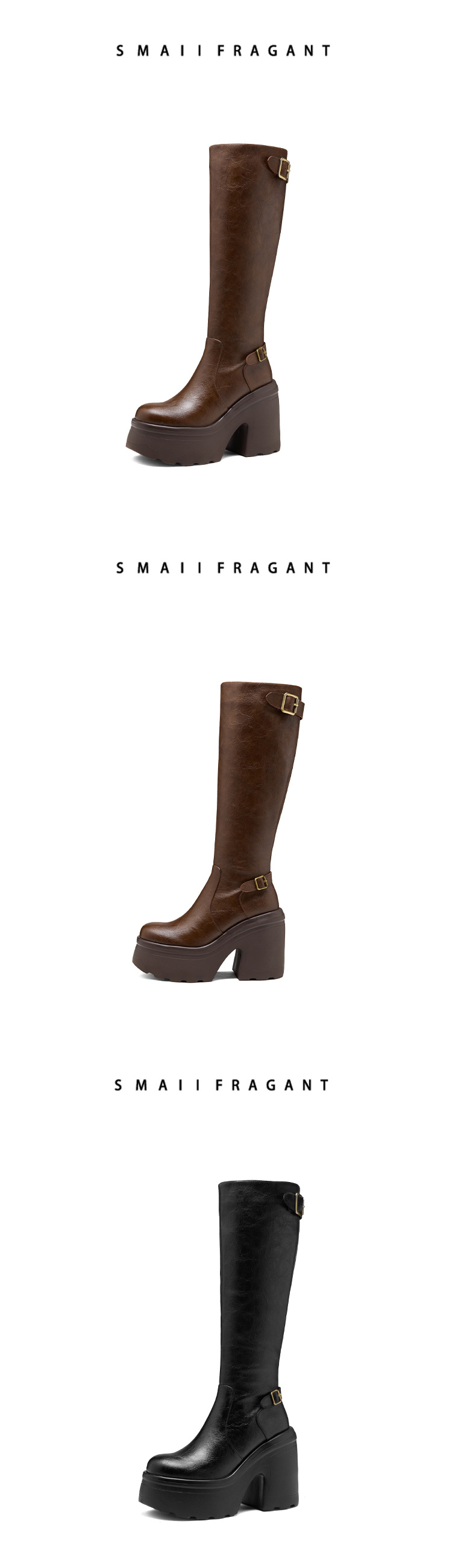 Boot nữ cổ thấp gót dày 12 cm phong cách Anh, đi xe máy — nhung nâu chi tiết 8