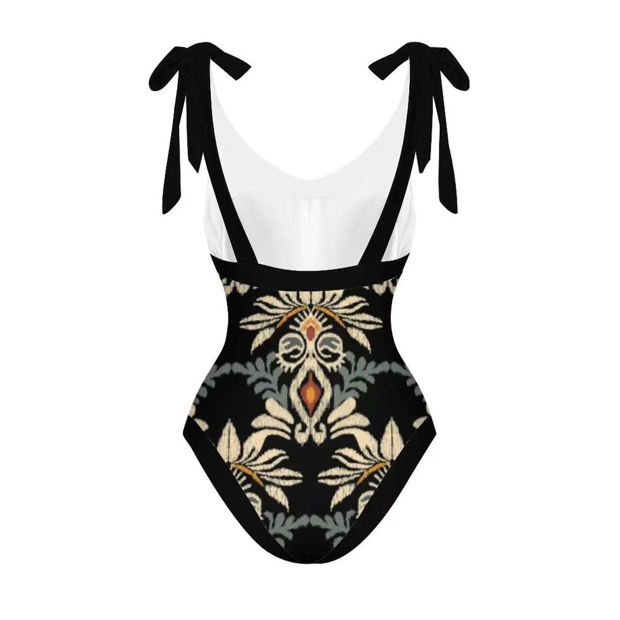 Women's Classic Style Printing Solid Color 2 Pieces Set One Piece Swimwear display picture 3