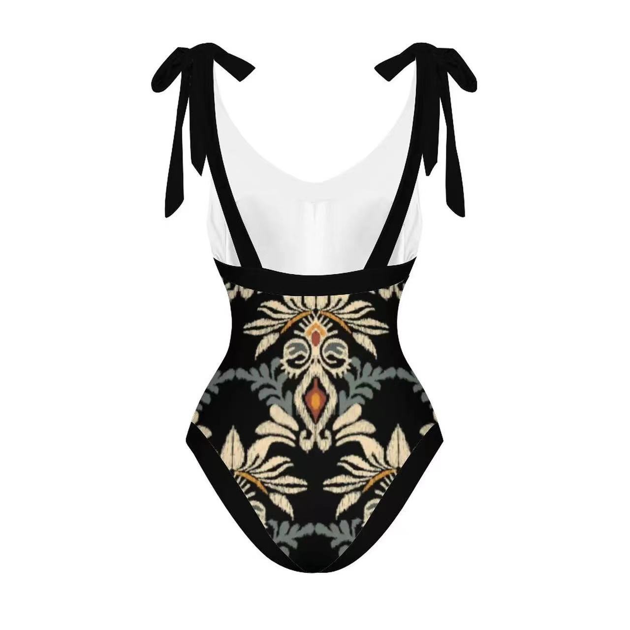 210g Weight Sleeveless Sleeve Length Nylon, Polyester Fabric Type Regular Top Length One-pieces Tops Type 2 Pieces Set Quantity Swimming Pool Occasion V Neck Neckline Slim Fit Type Printing, Solid Color Pattern Women's Gender Classic Style Style Women's Classic Style Printing Solid Color 2 Pieces Set One Piece Swimwear 2