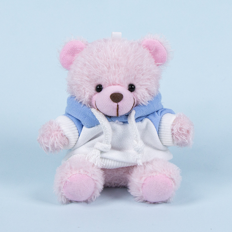 Lindo osito llavero colgante regalo creativo muñecas de peluche vestidas osito de peluche colgante de mochilas escolares para parejas