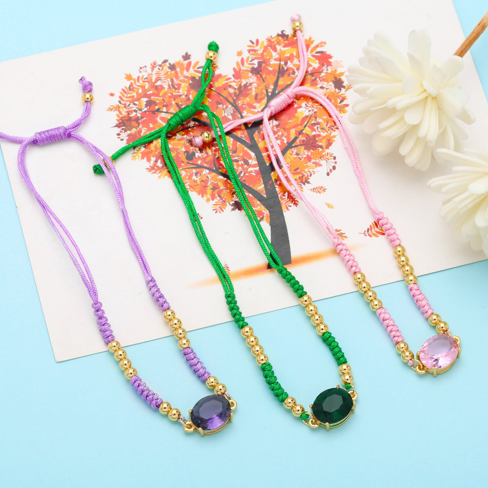 Fashion Oval Copper Bracelets Inlay Zircon Copper Bracelets