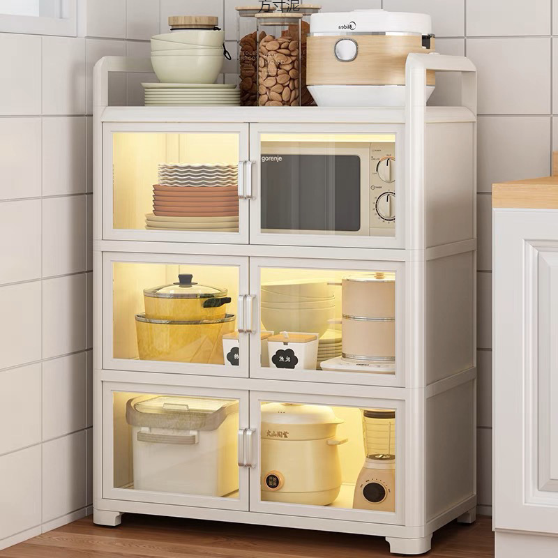 Aluminum Alloy Storage Rack Closed Storage Kitchen Multi-Layer Storage Cabinet Home Rental Kitchen Cabinet Factory