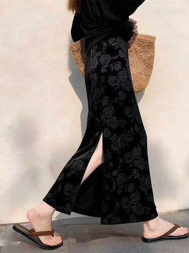 New Chinese Style Niche National Style Semi-Skirt with Embroidery for Autumn and Winter, Slimming New Base Skirt with One-Step Split for Ladies, Bestselling Item