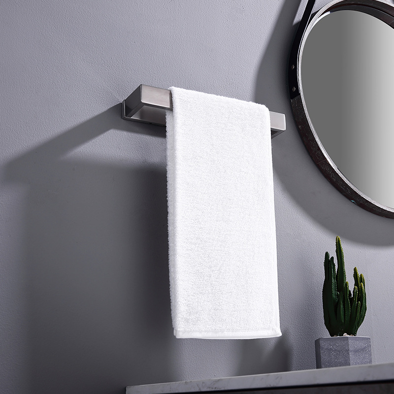 北欧拉丝304不锈钢免打孔毛巾架浴室卫生间毛巾杆厕所壁挂毛巾环