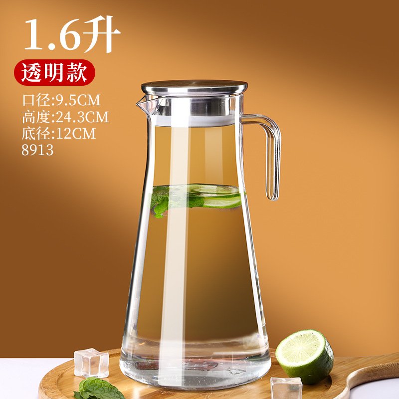 Jarra comercial de rayas de agua fría, restaurante de jarra de jugo de plástico acrílico, té, pc, jarra de limón para evitar caídas