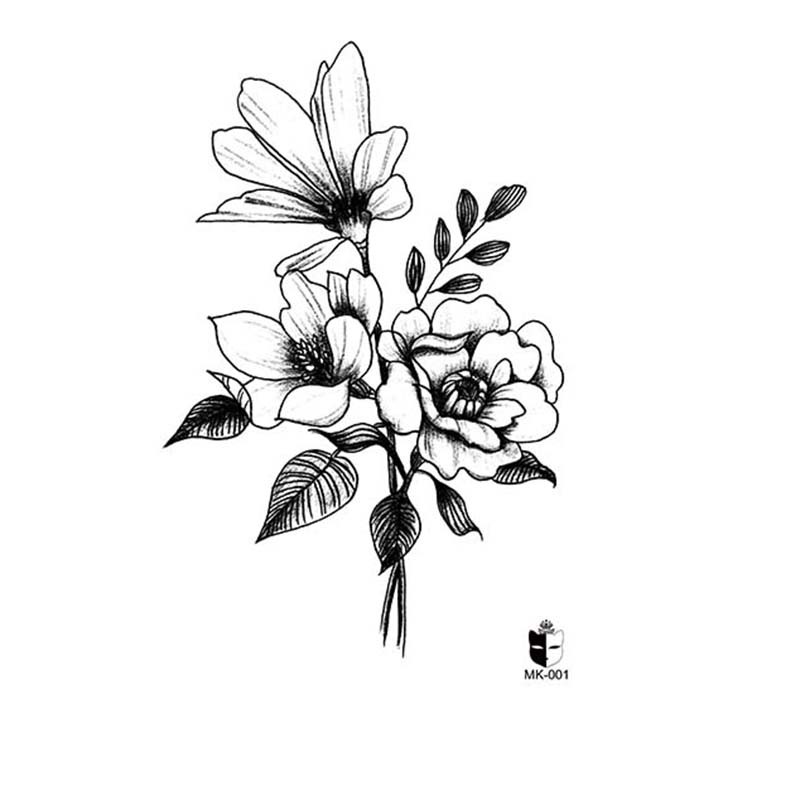 Animal blanco y negro desechable pegatinas de tatuaje belleza pegatinas de tatuaje moda estética patrón de personalidad dama pegatinas de tatuaje