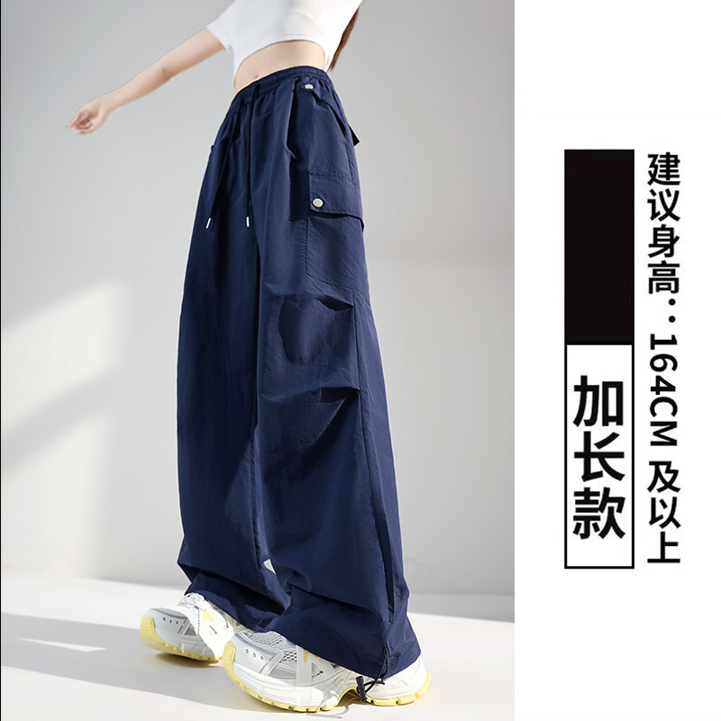 黒のレトロなバックル付きオーバーオール女性の夏薄いハイウエストスリムストレートプリーツバイブスタイルアメリカンワイドレッグパンツ|undefined