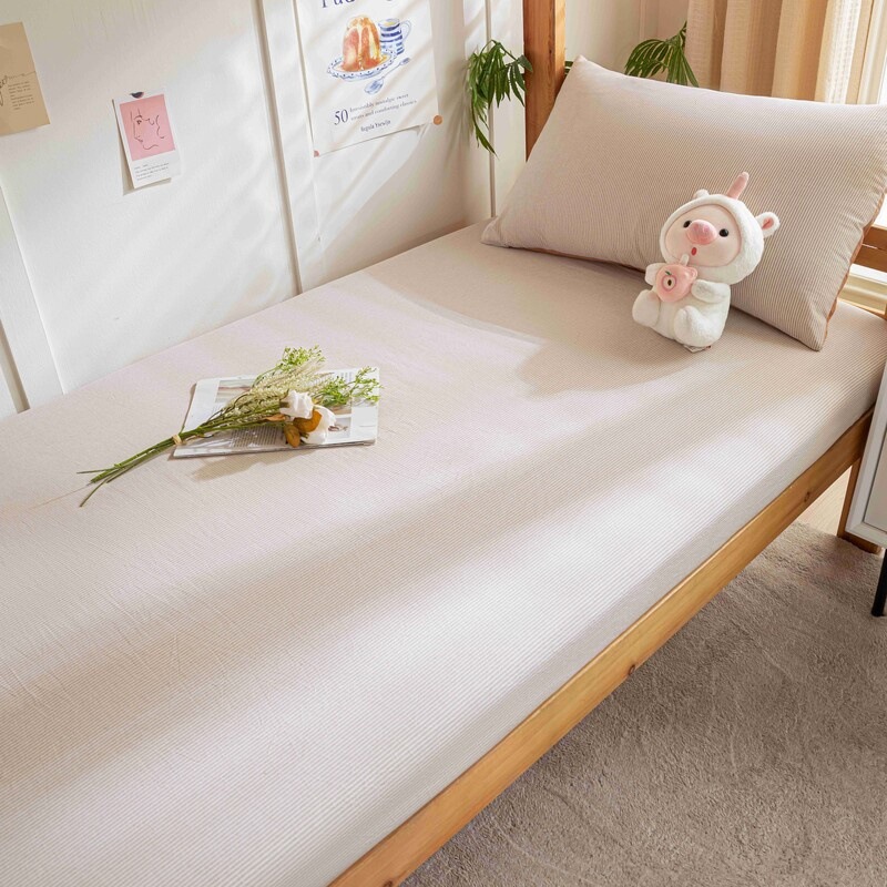 Sábanas de algodón para dormitorios de estudiantes universitarios, una sola pieza de edredón de algodón de 1,2 metros, juego de tres piezas de funda de almohada para dormitorio de secundaria individual