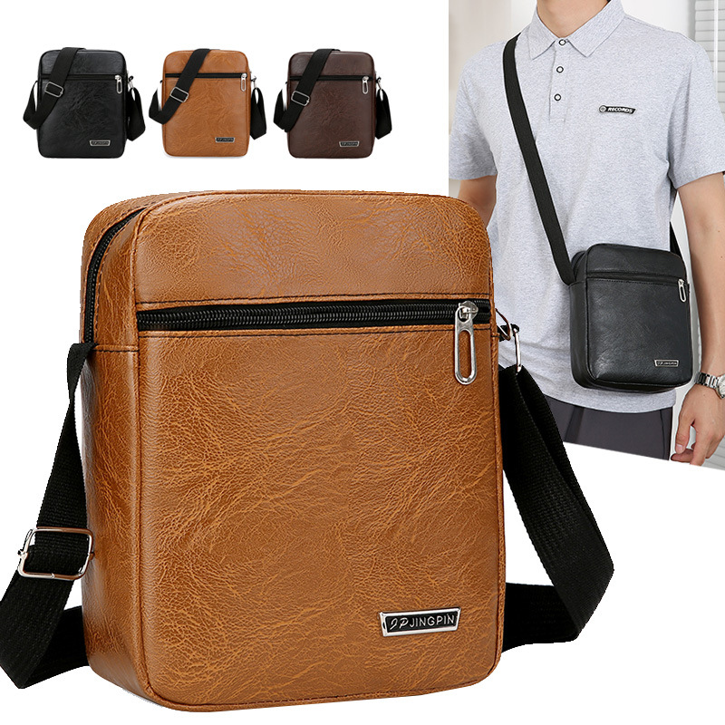 Nuevo bolso de hombre de cercanías de negocios PU cuero suave simple color sólido bolso de hombro todo fósforo bolso de mensajero de textura de gran capacidad multicapa