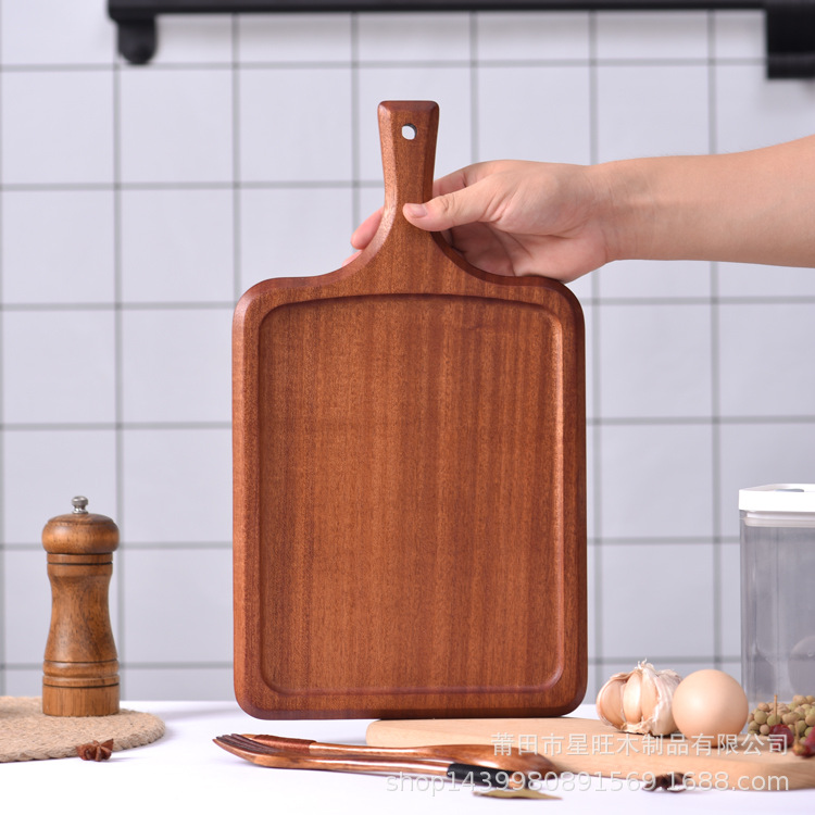 Ébano creativo tabla de cortar de madera maciza cocina tabla de cortar de madera multifuncional tablero de pan bandeja en stock al por mayor
