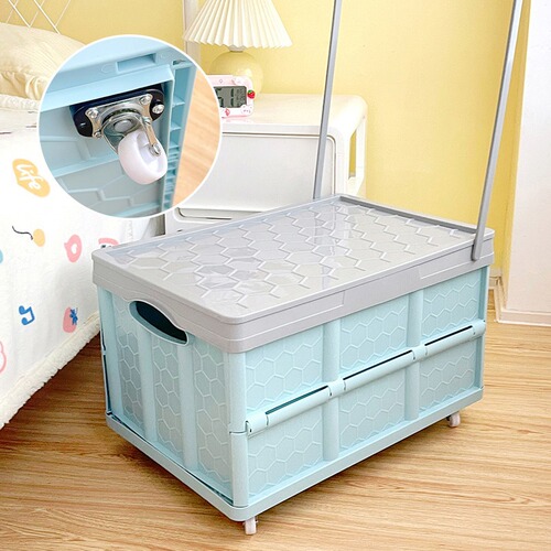Folding storage box student book box with wheels household light express moving trolley car storage box wholesale
