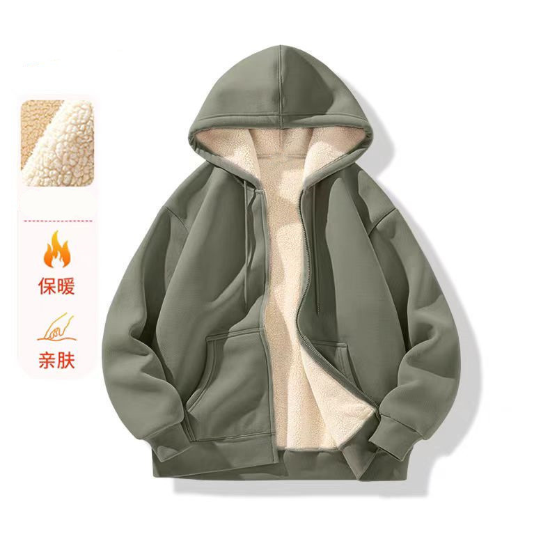 Men's hooded cardigan sweatshirt, winter fleece-lined, thick, heavy, loose, plus size, trendy men's jacket 12 Men's hooded cardigan sweatshirt, winter fleece-lined, thick, heavy, loose, plus size, trendy men's jacket 12