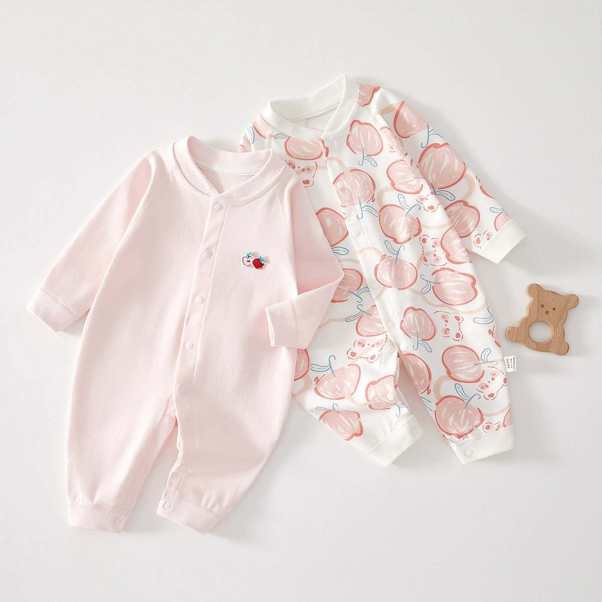 Детская цельные одежда из хлопка для новорожденных